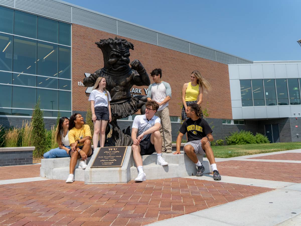 Group of Barton School students outside on campus.