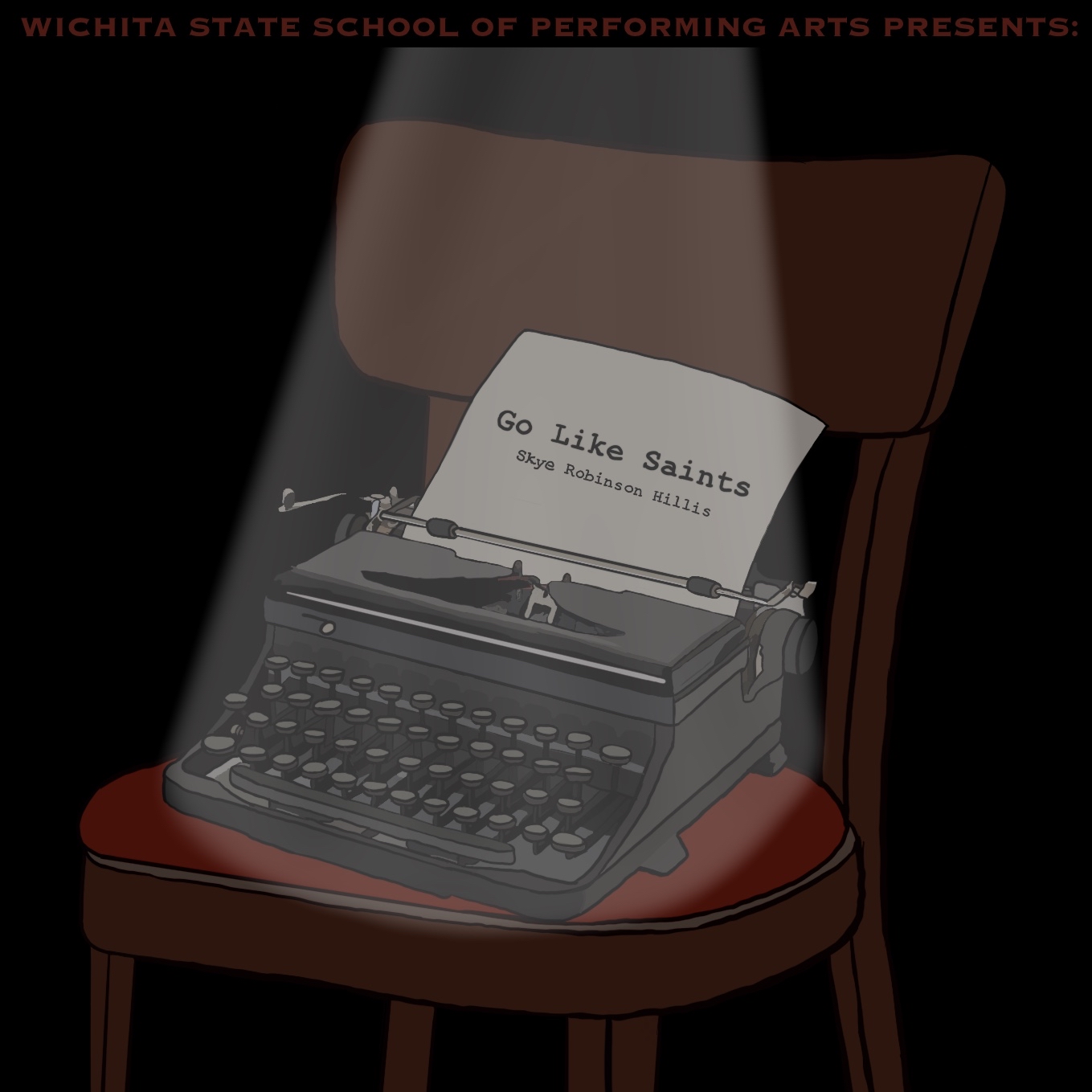 typewriter on a chair