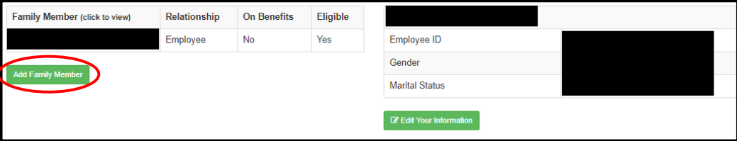 navigate to the member and family tab, and click "add Family Member"