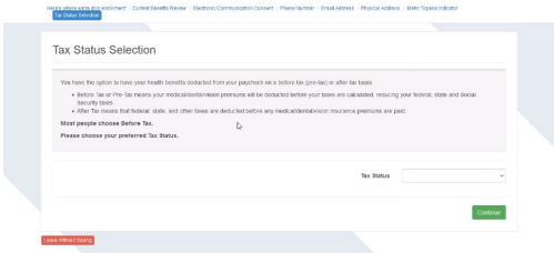 Tax Select Selection