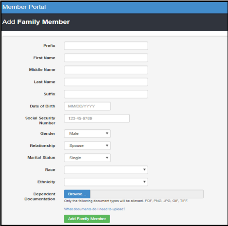 image with filling out dependent information form