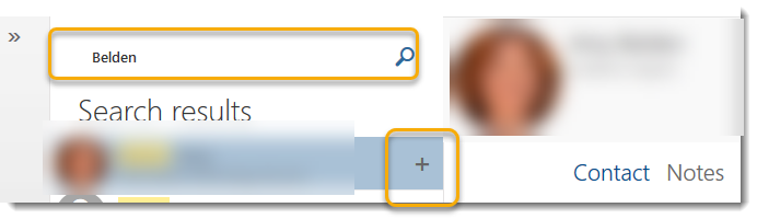 Search for name, press + to add