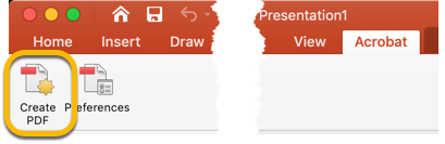 Create PDF Button
