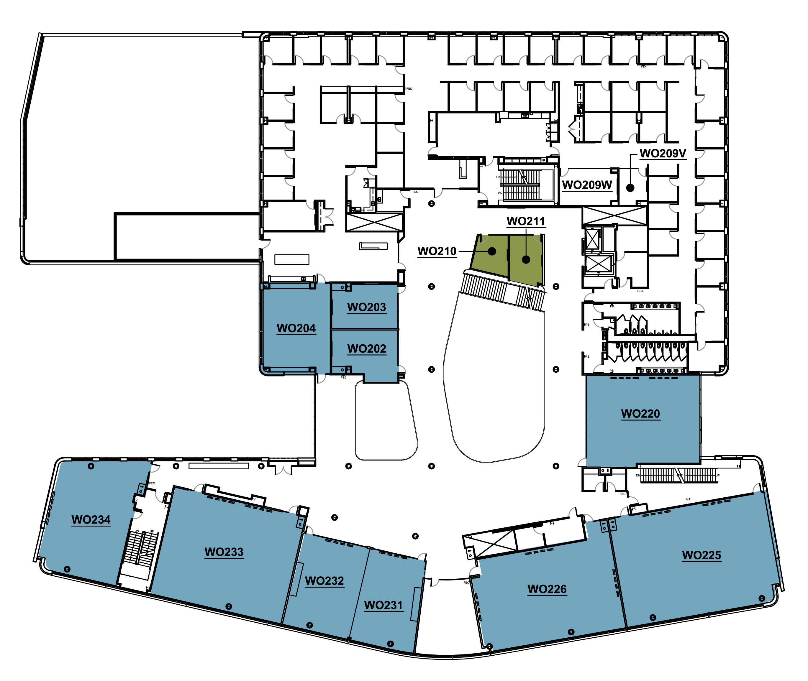 Woolsey Hall 2nd Floor layout