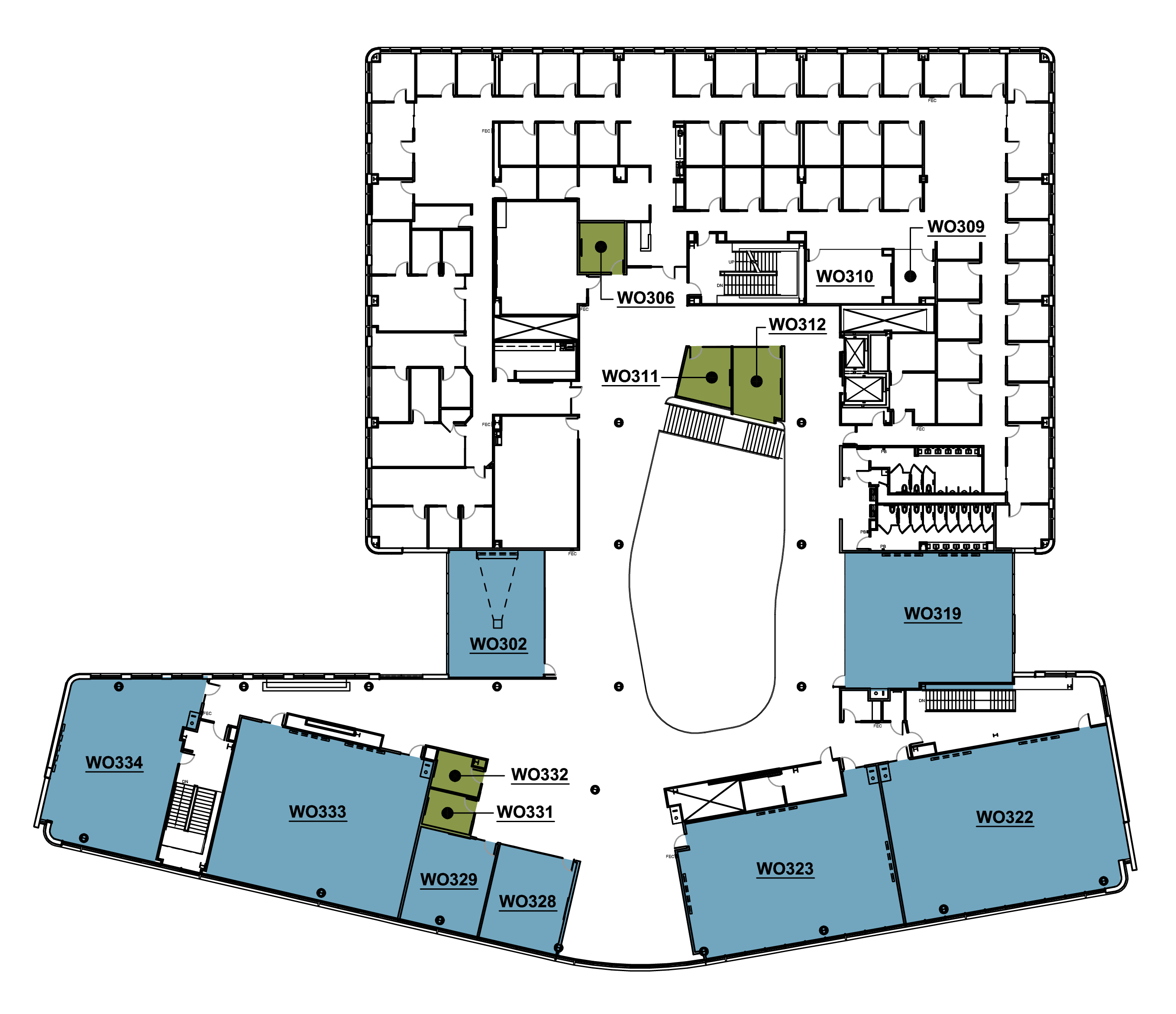 Woolsey Hall 3rd Floor layout