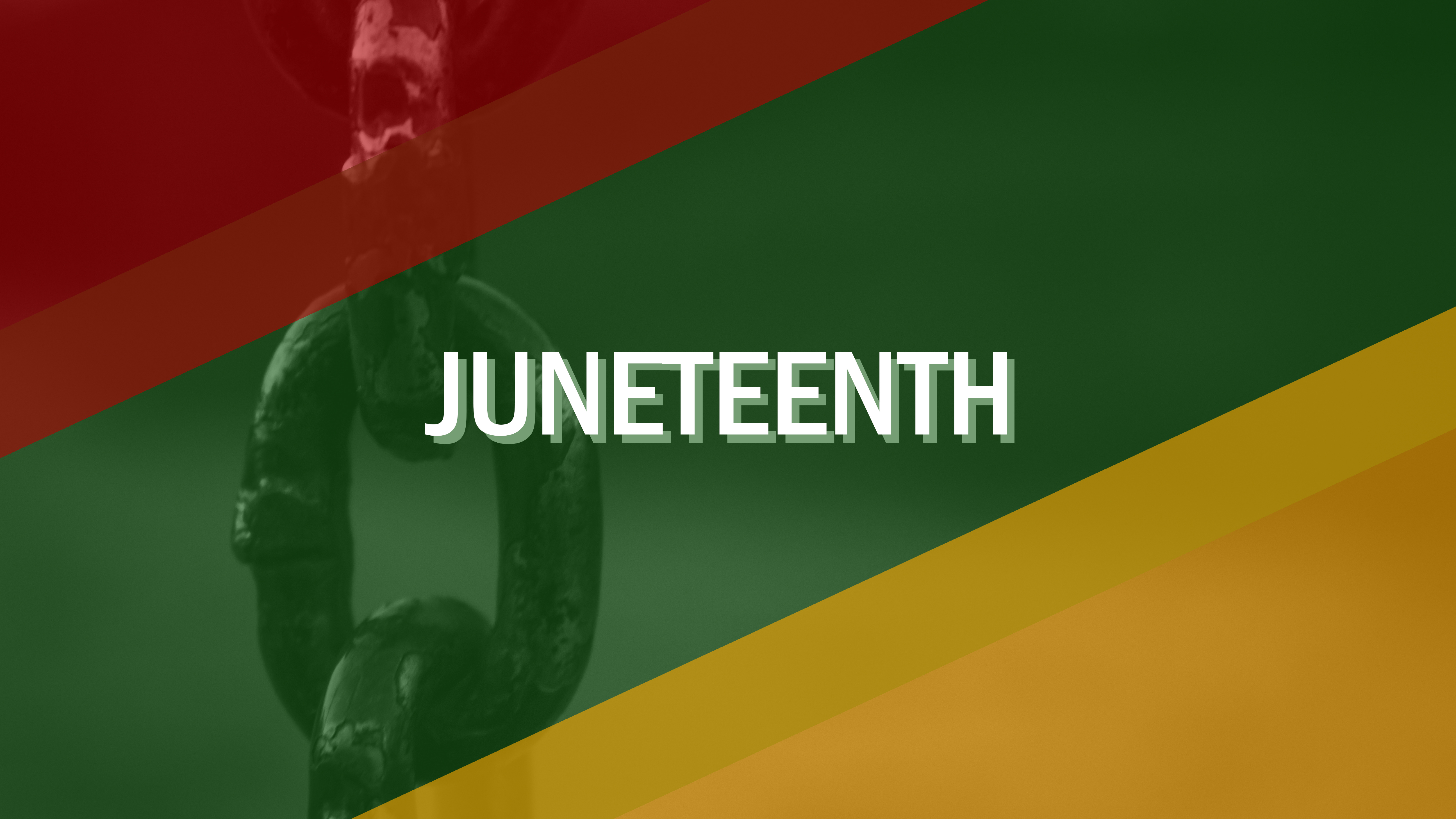 red, green, and yellow Juneteenth graphic