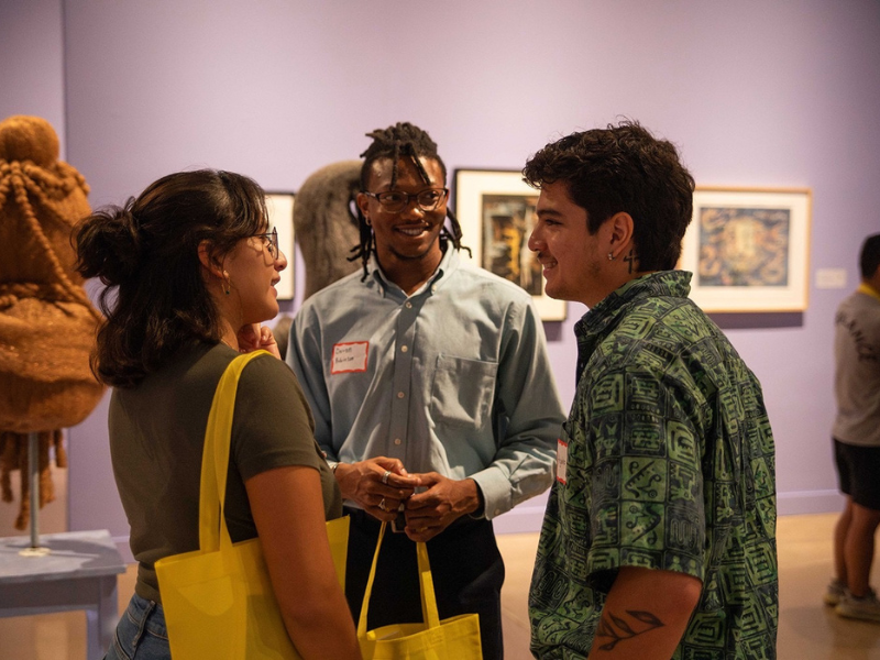 Devon Robinson and Students at Ulrich Art Event